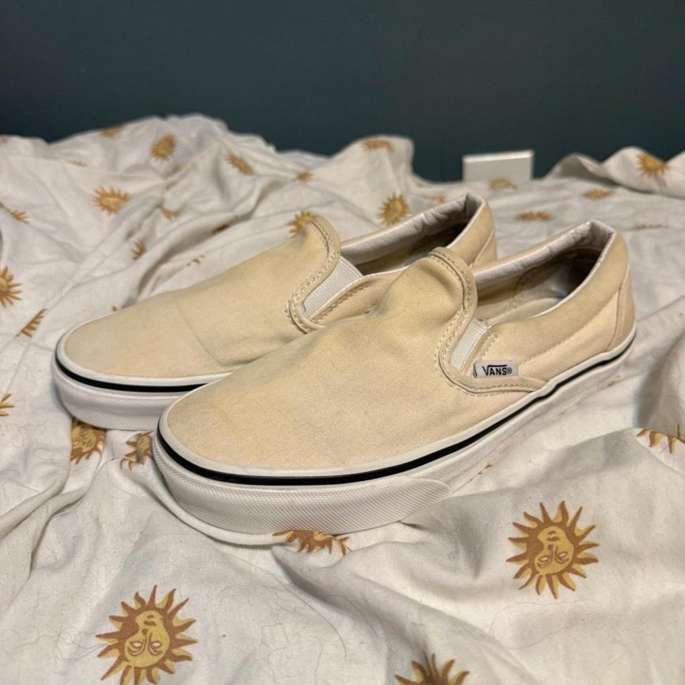 Cream/Neutral Vans Slip-On Sneakers